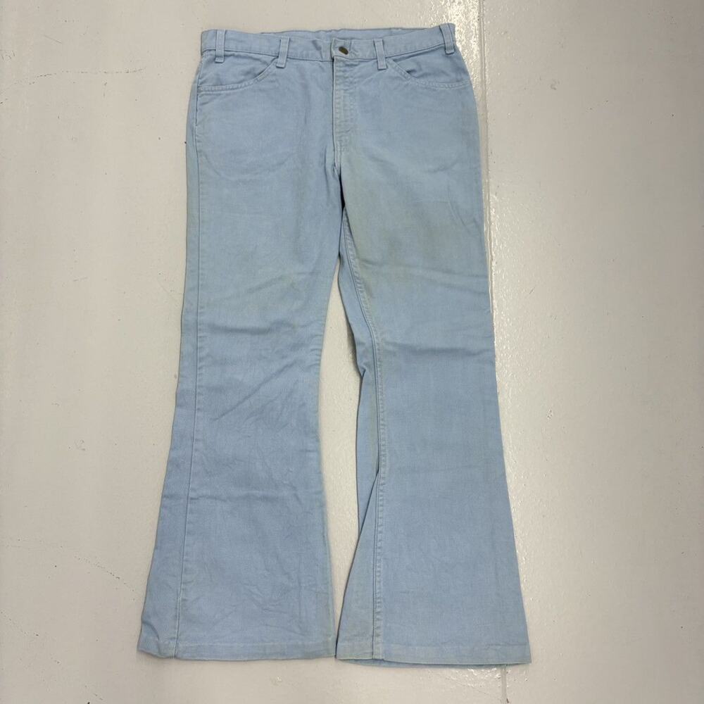 Vintage 70s Levi's 693 Blue Wide Leg Flared Pants 34x30